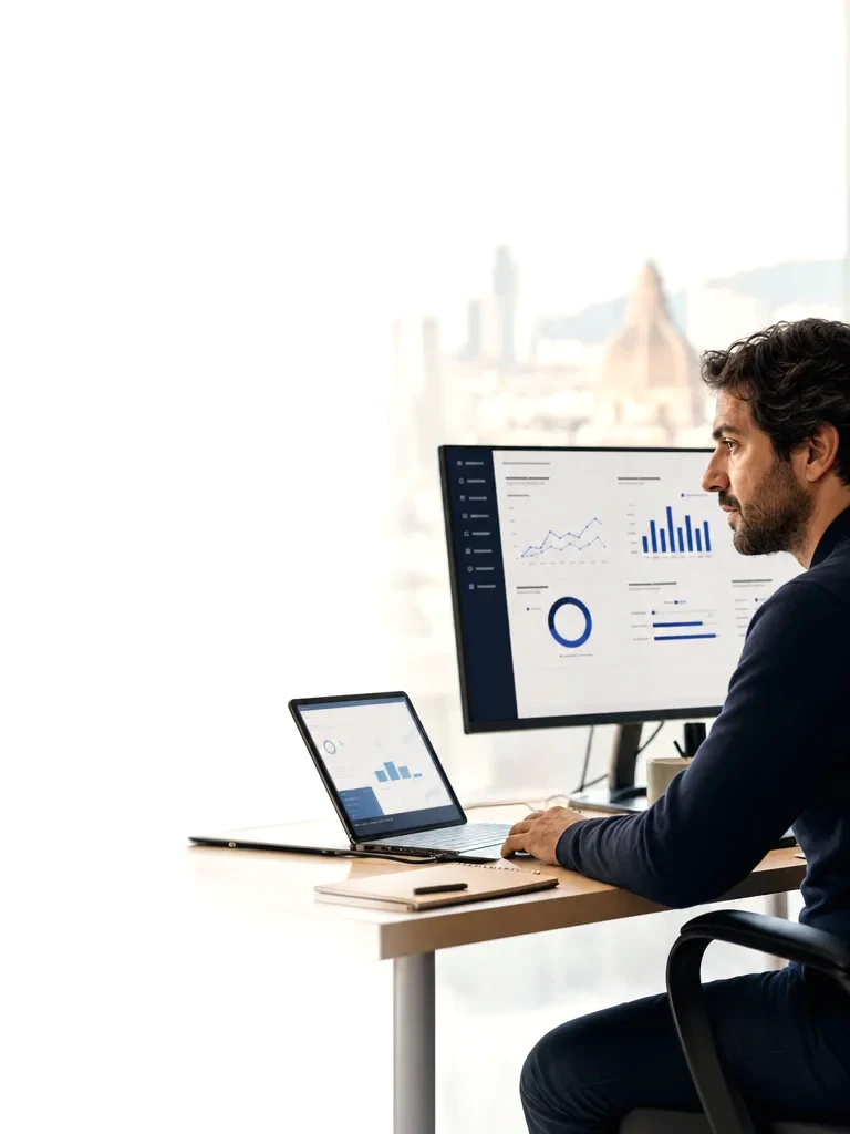 Profesional de BeServices ante un panel de infraestructura cloud
